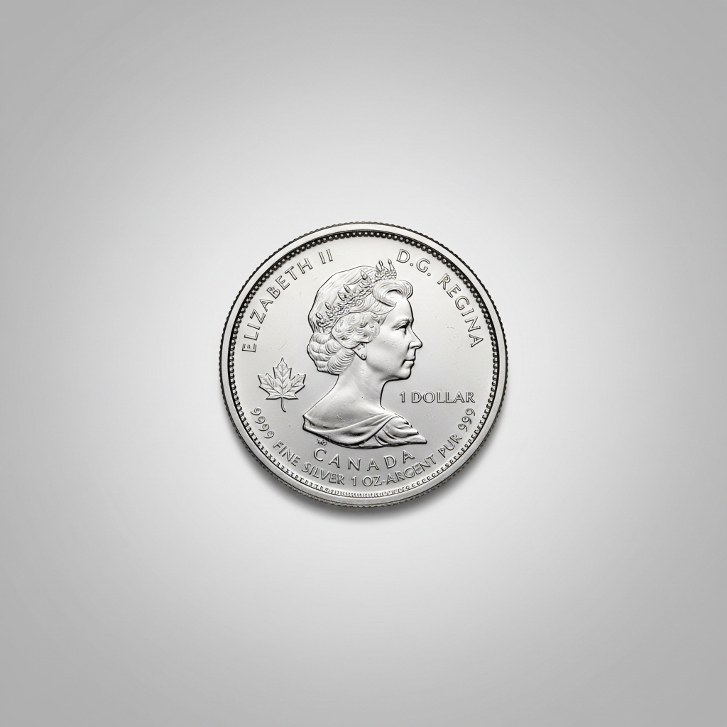 Silver Maple Leaf 1 oz — AI-impressie van een zilveren exemplaar